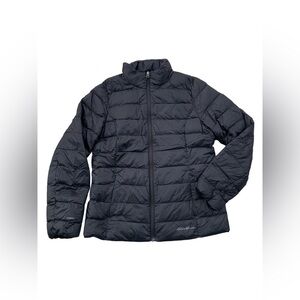 Eddie Bauer Women’s Size Medium Black 650 Down Fill Lightweight Puffer Coat
